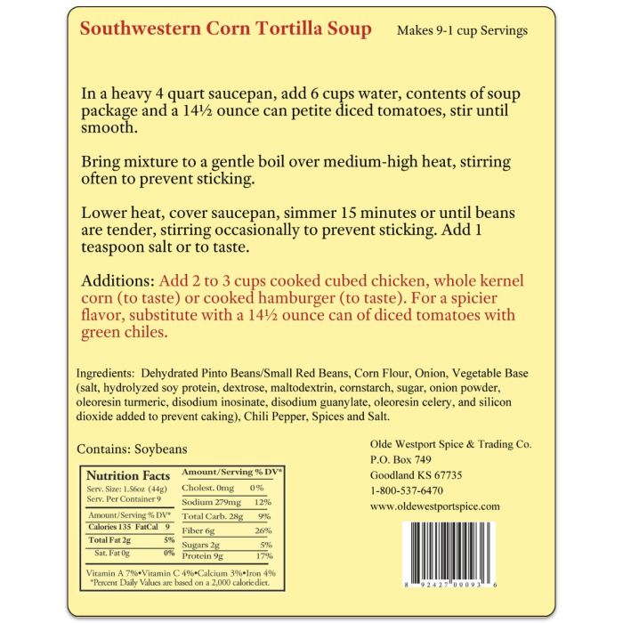 Southwestern Corn Tortilla Soup