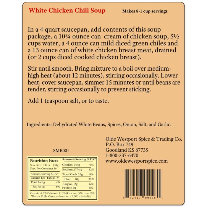 White Chicken Chili Soup Mix